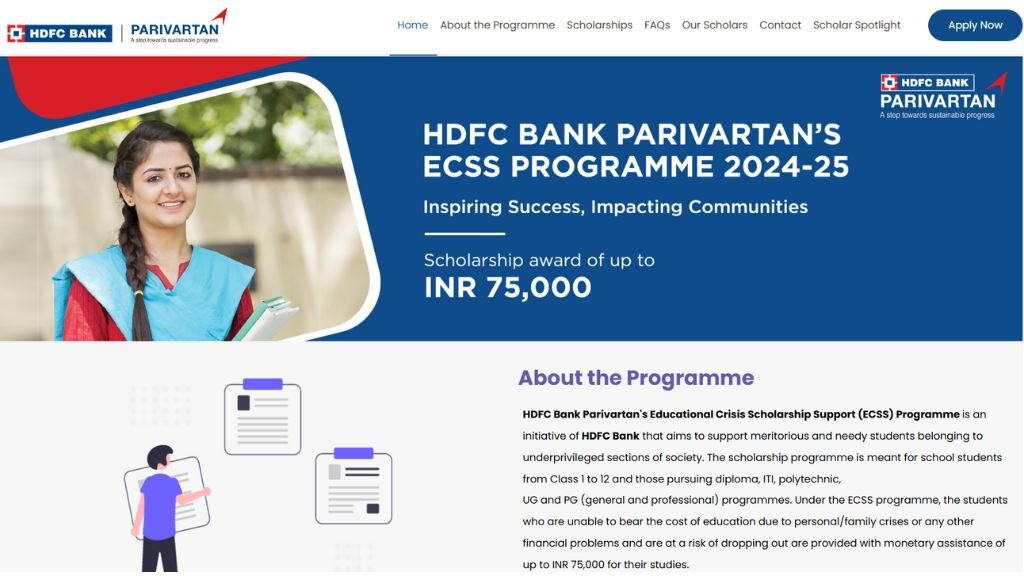 HDFC Parivartan Scholarship